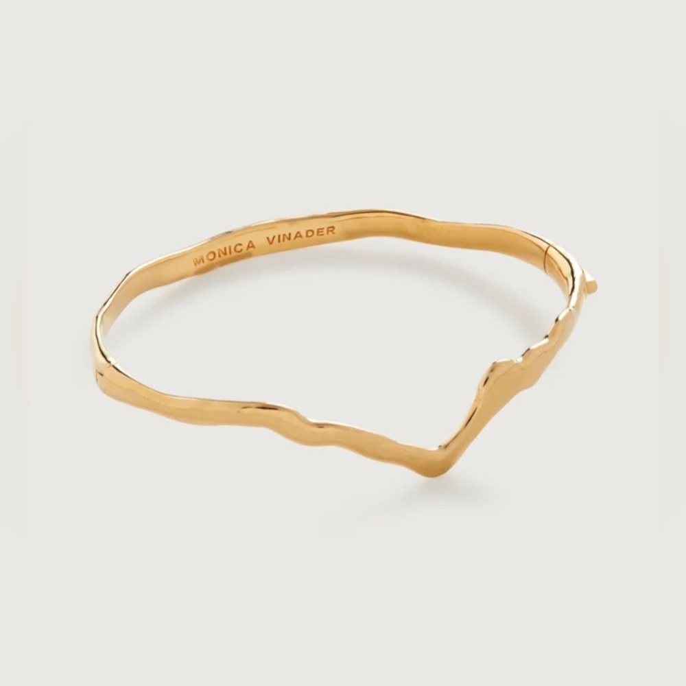 MONICA VINADER Amy Powney Wishbone Bangle 18k Gold Vermeil, Small, $298
